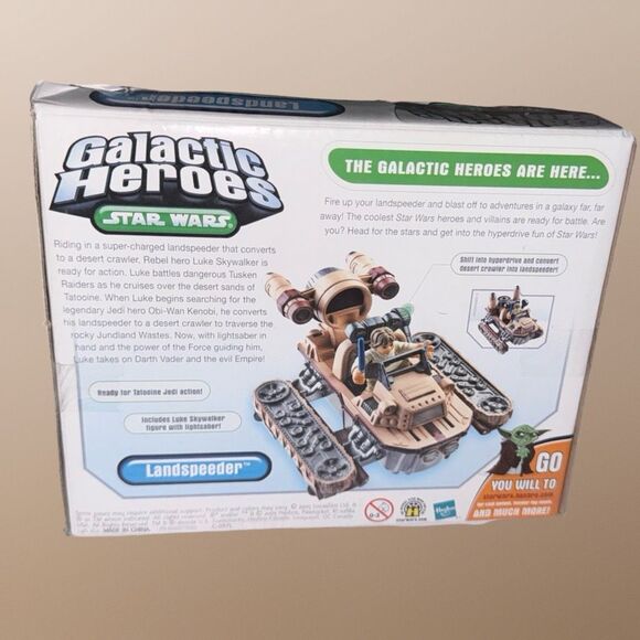 NIB Hasbro Star Wars Galactic Heroes Convertibles Land Speeder Luke Figure Set - Picture 3 of 11
